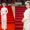 Hoa hậu Đỗ Mỹ Linh đẹp tinh khôi với tà áo dài truyền thống