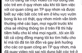 Tung tin bắt cóc trẻ em sai sự thật, 2 người dân Quy Nhơn bị xem xét xử lý