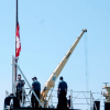 Tàu hải quân Canada treo cờ rủ Quốc tang Chủ tịch nước