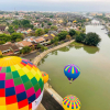 Khinh khí cầu rực rỡ bên sông Hoài chào đón du khách tới Hội An
