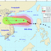 Cập nhật hướng di chuyển của bão số 8 trên biển Đông