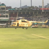 Quân đội Pakistan điều trực thăng hong khô sân vận động