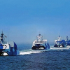 Ba tàu chiến Trung Quốc neo đậu trái phép ở đá Vành Khăn