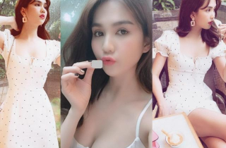 Mặc váy khoét sâu khoe vòng 1 hờ hững, không ai vượt được Ngọc Trinh