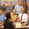 Trump treo tranh ngồi cùng các tổng thống Cộng hòa trong Nhà Trắng
