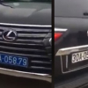 Xe Lexus đầu đeo biển xanh 80A, đuôi biển trắng đi chùa Tam Chúc