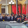 Hình ảnh dàn vệ sĩ áo đen của ông Kim Jong-un tại ga Đồng Đăng