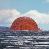 Tháp dung nham tròn nóng đỏ bên sườn núi lửa Hawaii
