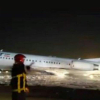 Máy bay Iran bốc cháy do mài thân xuống đường băng
