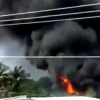 Người dân tháo chạy khi kho vật liệu ở Cà Mau cháy ngùn ngụt