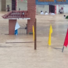 Mưa lớn, trường học Lào Cai ngập sâu, 100 xe máy của giáo viên bị nhấn chìm