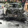 Nhân chứng nói ô tô Mercedes bốc cháy do đâm phải xe máy chở gas
