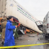 Ảnh: Hiện trường container tông trực diện xe khách khiến 13 người thương vong