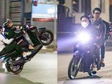 Quái xế kẹp 4, bốc đầu, rú ga kinh hãi trên phố Hà Nội giữa đêm khuya