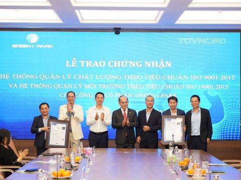 Công ty Cổ phần Green i-Park đạt chứng nhận ISO 9001:2015 và 14001: 2015: Bước tiến trong nâng cao chất lượng dịch vụ