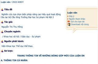 Thêm luận án tiến sĩ về cầu lông gây xôn xao