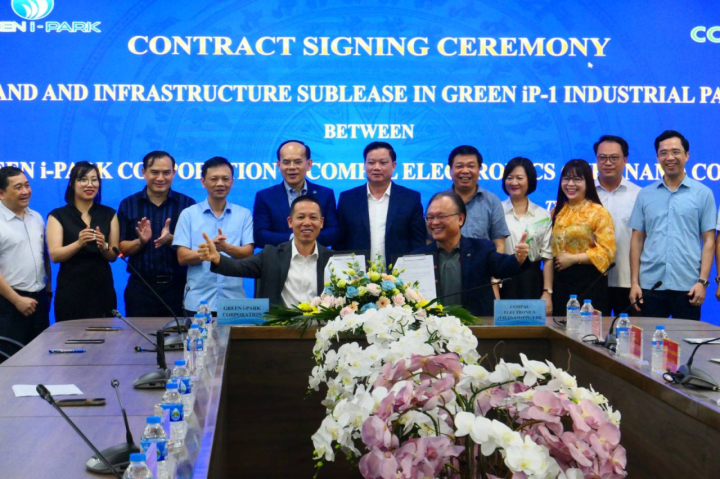 Lễ ký kết hợp tác đầu tư giữa Công ty Cổ phần Green i -Park và Công ty TNHH Compal Electronics Việt Nam.