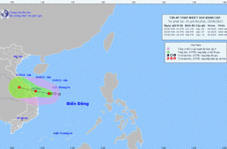 Áp thấp xuất hiện trên Biển Đông, dự báo ngày mai đổ bộ khu vực Đà Nẵng-Quảng Ngãi