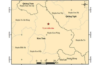 Trong buổi sáng, Kon Tum xảy ra 5 trận động đất