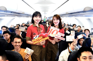 Vietjet tung 10 nghìn vé máy bay từ 0 đồng đến Singapore
