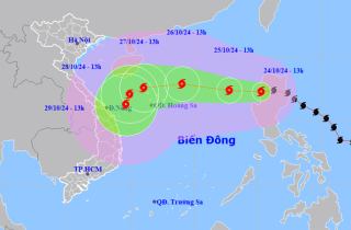Bão Trami đi vào Biển Đông, khả năng mạnh thêm 2 cấp