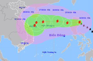 Bão Trami di chuyển phức tạp, liên tục đổi hướng khi vào Biển Đông