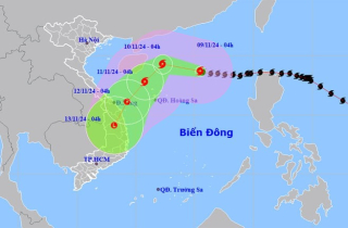 Bão số 7 duy trì cấp 14 trên Biển Đông, hướng về vùng biển Quảng Trị-Quảng Ngãi