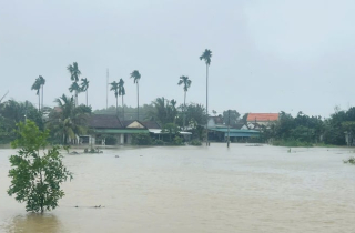 Nhiều nhà dân ở Quảng Ngãi chìm trong biển nước, miền núi sạt lở