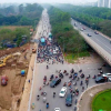 Từ ngày 16-5, Hà Nội phân luồng phục vụ thi công nút giao Vành đai 3,5 - Đại lộ Thăng Long