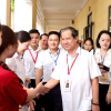 Bộ trưởng Bộ GD-ĐT Nguyễn Kim Sơn động viên thí sinh thi tốt nghiệp THPT