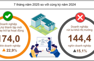 Bình quân 1 tháng có 24,9 nghìn doanh nghiệp thành lập mới, trở lại hoạt động