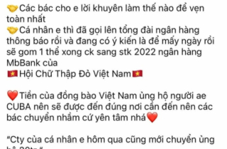Nhiều người chuyển nhầm tiền ủng hộ Cuba vào tài khoản cá nhân: Ngân hàng lên tiếng
