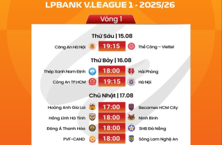 Lịch thi đấu, kênh xem trực tiếp V.League 2025-2026 vòng 1