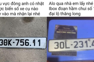 Nhiều người Hà Nội nháo nhác tìm biển số xe bị 'rụng' trên đường ngày mưa ngập