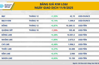 Thị trường hàng hóa: Giá bạc đi lên, năng lượng đồng loạt suy yếu