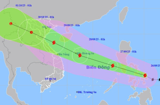 Bão Bualoi giật cấp 14 di chuyển nhanh, tiếp tục mạnh thêm khi vào Biển Đông