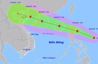 Áp thấp nhiệt đới mạnh lên thành bão Matmo, tối mai vào Biển Đông