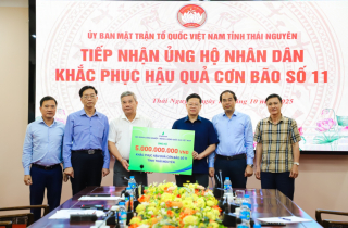 [Chùm ảnh] Petrovietnam hỗ trợ tỉnh Thái Nguyên khắc phục hậu quả của cơn bão số 11