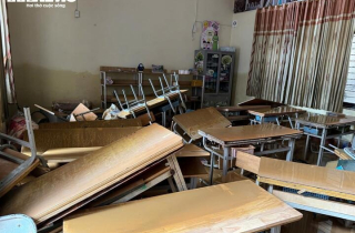 Xót xa hình ảnh trường học ở Thái Nguyên tan hoang sau bão lũ