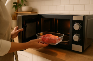 Rã đông thịt bằng lò vi sóng thế nào là đúng cách?