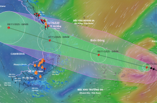 Bão Kalmaegi giật cấp 16 vào Biển Đông, nguy cơ gây dông lốc trước khi đổ bộ