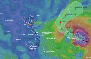 Bão Fung-Wong tiệm cận cấp siêu bão, di chuyển nhanh, sáng mai vào Biển Đông