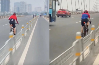 Clip đoàn xe đạp đi vào làn ô tô khiến dân mạng bức xúc: 'Thể dục phải văn minh'