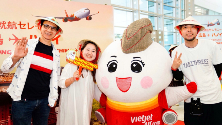 Vietjet tăng chuyến bay Hiroshima - Hà Nội lên 4 chuyến khứ hồi mỗi tuần