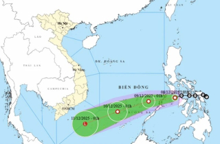Áp thấp nhiệt đới đổi hướng di chuyển, tốc độ nhanh hơn khi vào Biển Đông