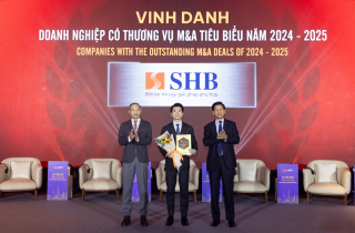 SHB được vinh danh 'Doanh nghiệp có thương vụ M&A tiêu biểu năm 2024-2025'